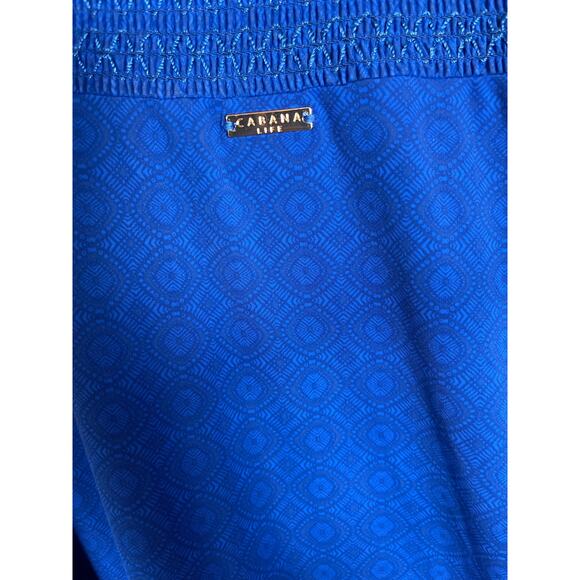 Cabana Life Royal Blues Embroidered Pom-Pom Off-The-Shoulder Dress Size Medium - Picture 11 of 13